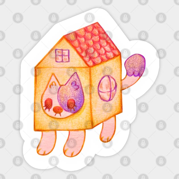 House cat literally Sticker by Cloudgazzee